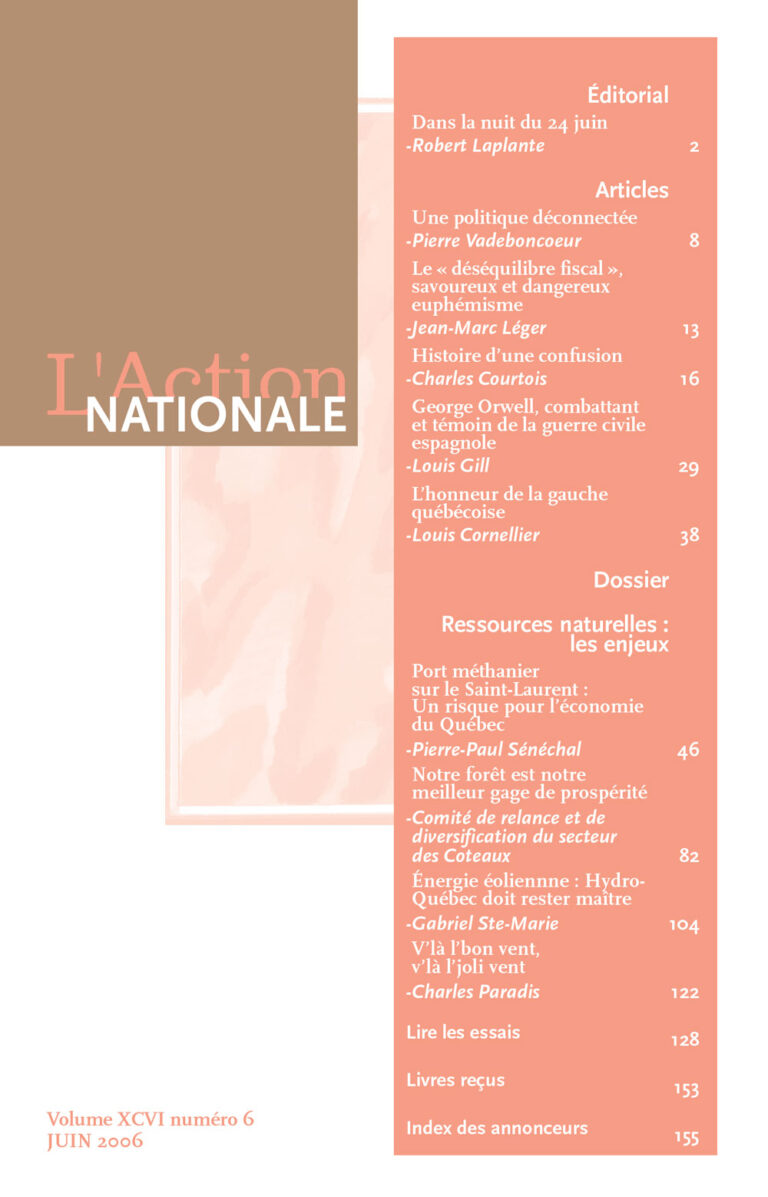 L'Action nationale – Numéro de juin 2006