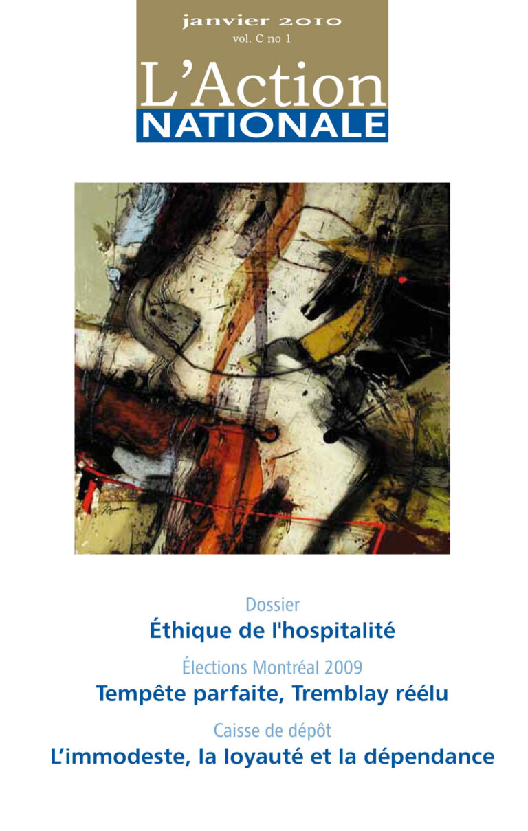 L'Action nationale – Numéro de janvier 2010.