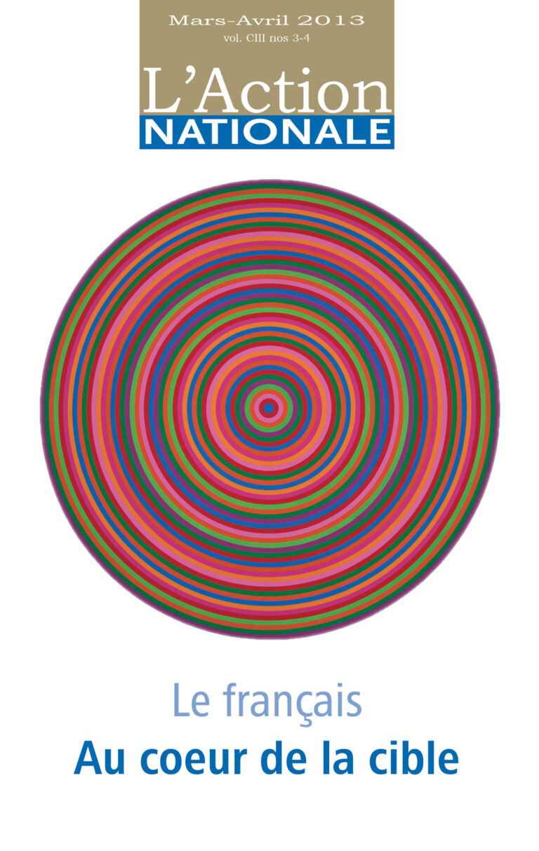 L'Action nationale – Numéro de mars-avril 2013
