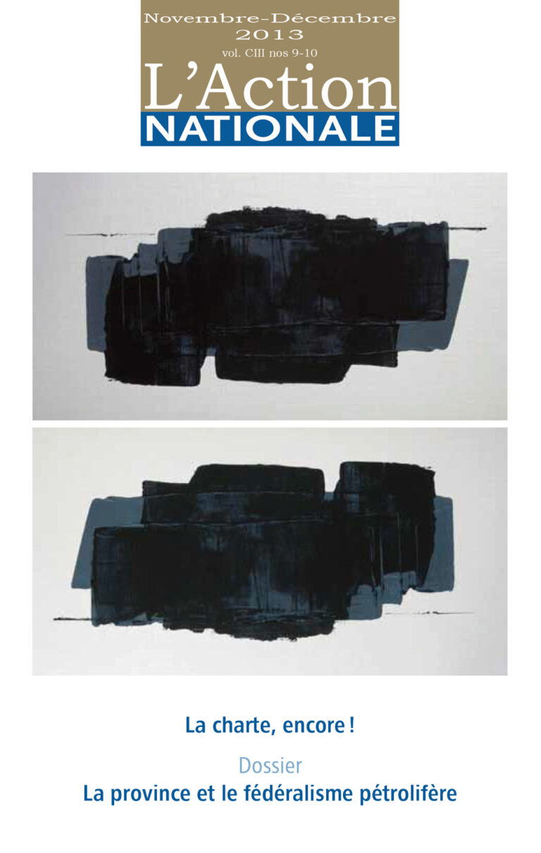 L'Action nationale – Numéro de novembre-décembre 2013