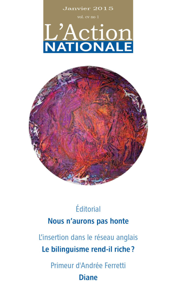 L'Action nationale – Numéro de janvier 2015