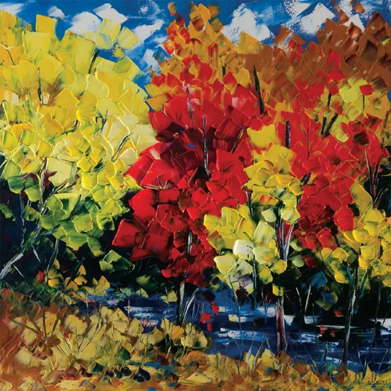 Gaëtan Gauthier. Érable au fond de l’eau, huile sur toile, 2016.