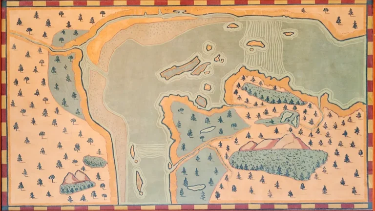 Paul-Émile Borduas. Carte du site de Montréal par Champlain en 1611, 1931