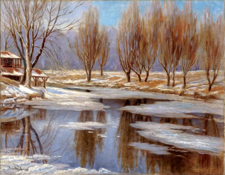 Georges Delfosse. Dégel, parc La Fontaine. Huile sur toile, 1928 ou 1929.