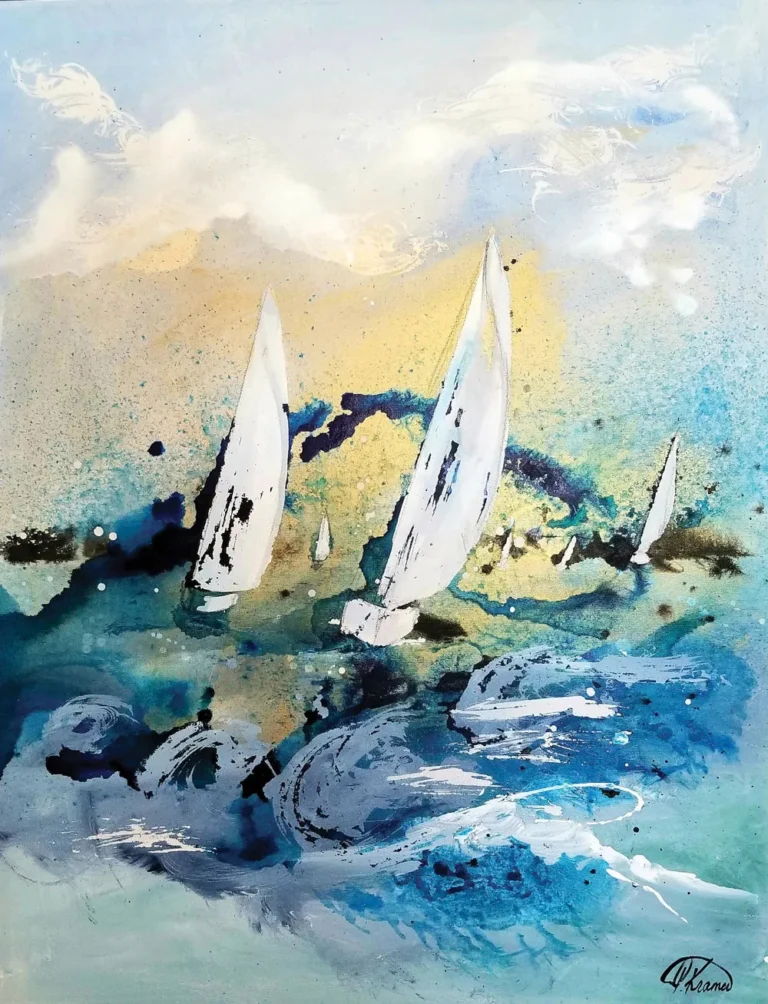 Patricia Kramer. Plénitude d’été, aquarelle sur canvas, 2020
