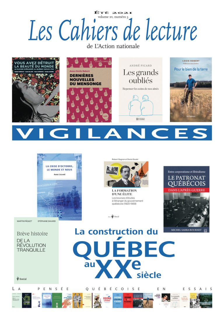 Les Cahiers de lecture de L'Action nationale – Été 2021