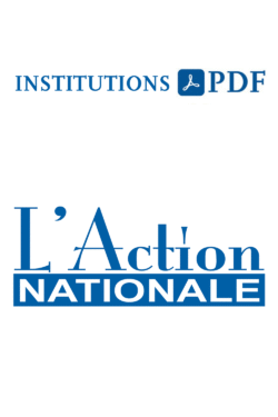 Abonnement à la revue L'action nationale en format PDF – Institutions