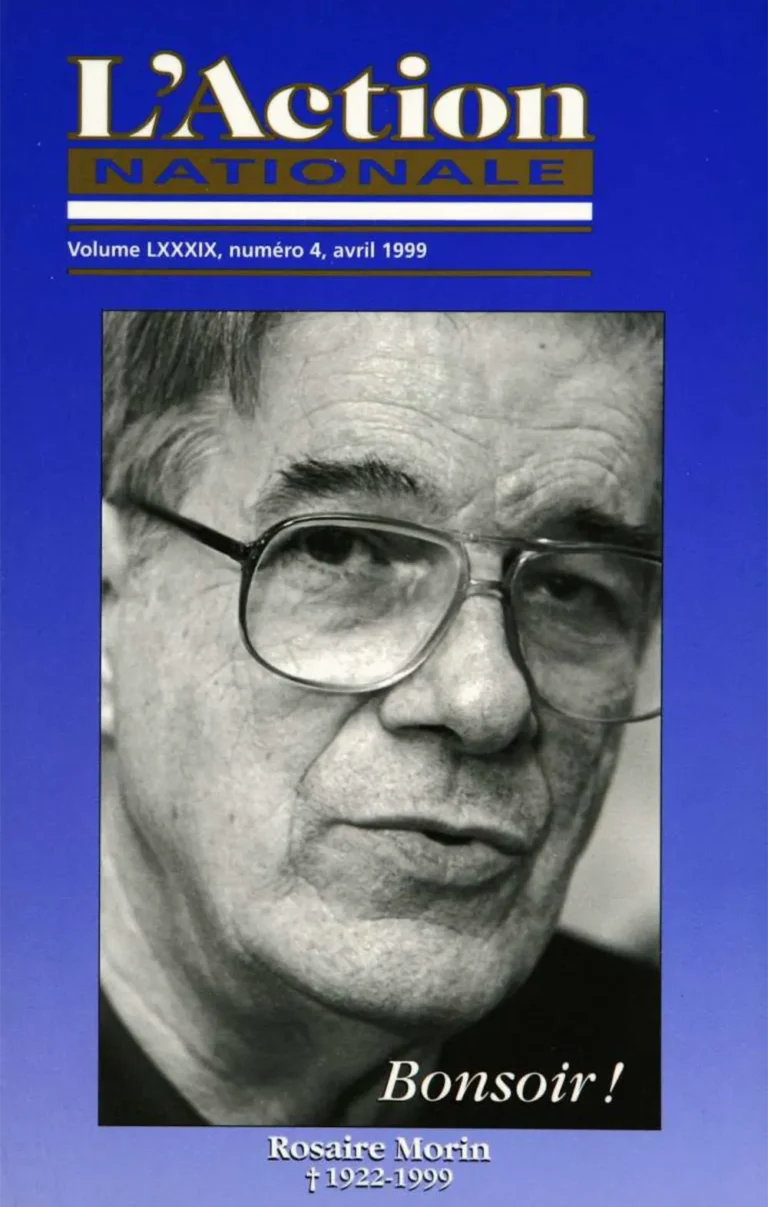 L'Action nationale – Numéro d'avril 1999