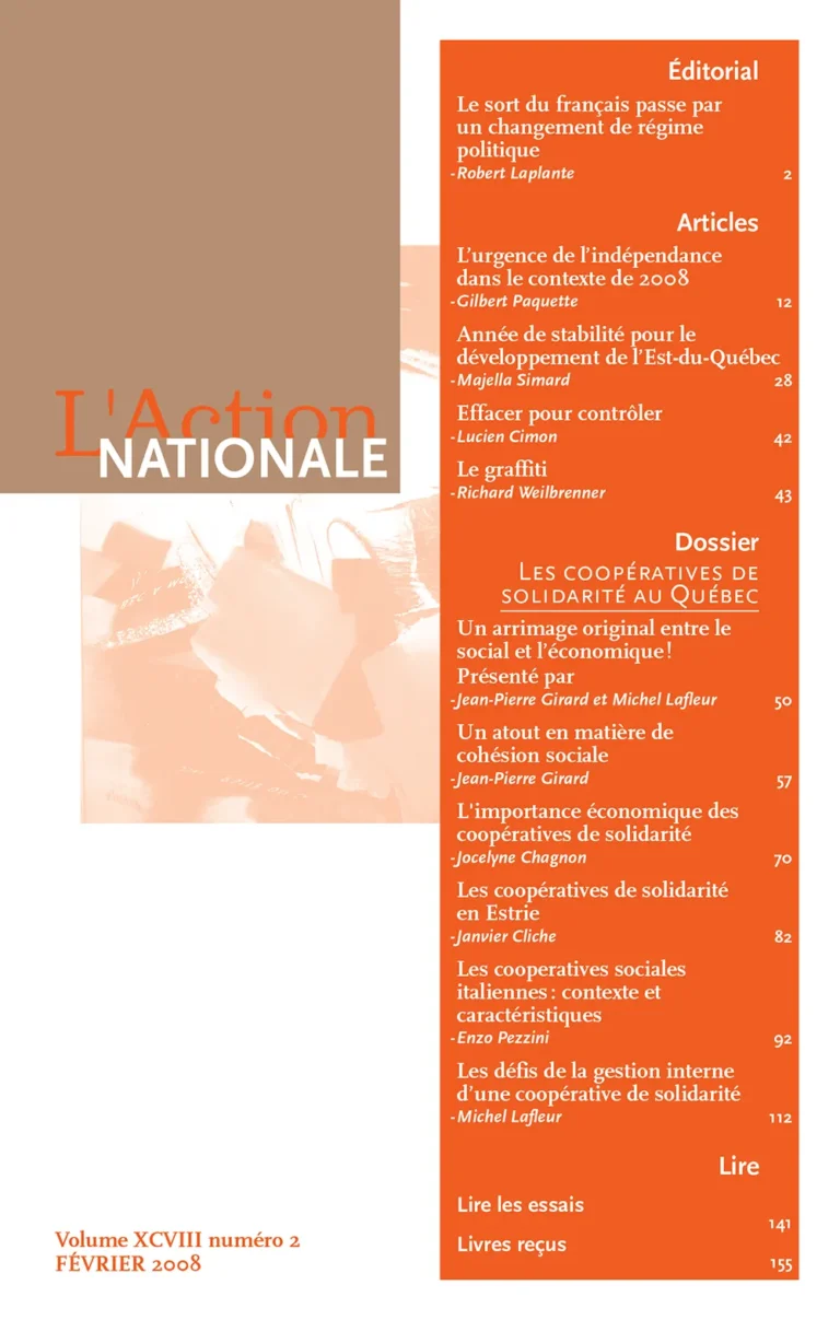 L'Action nationale – Numéro de février 2008