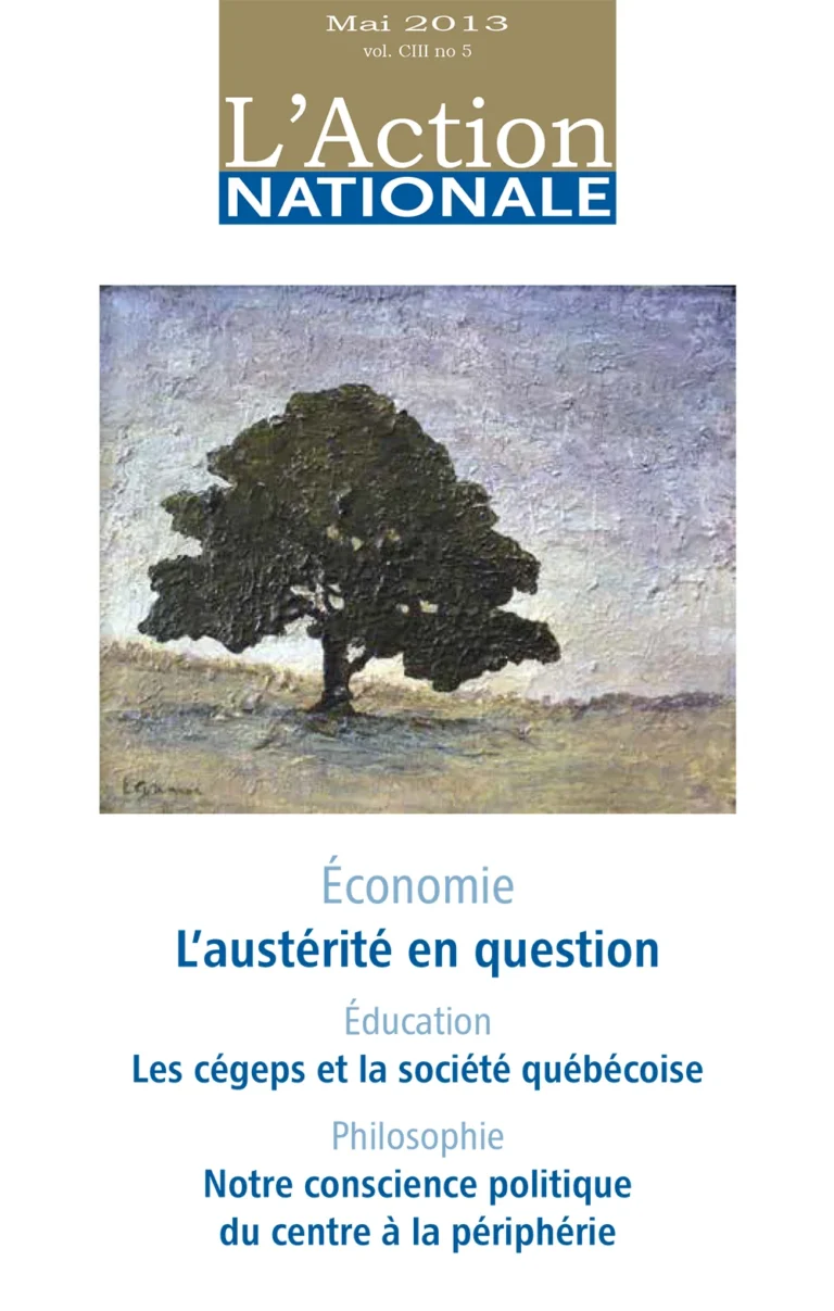 L'Action nationale – Numéro de mai 2013