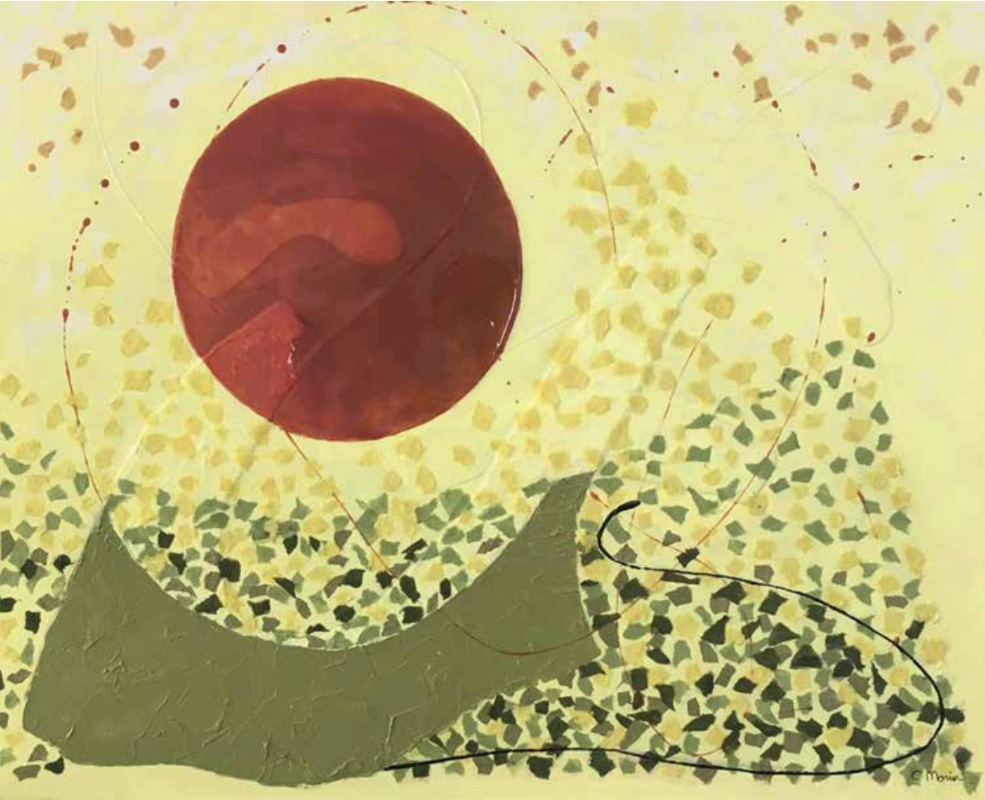 Carole Morin. L’espace des variantes nº 17, acrylique, collage, 2017.