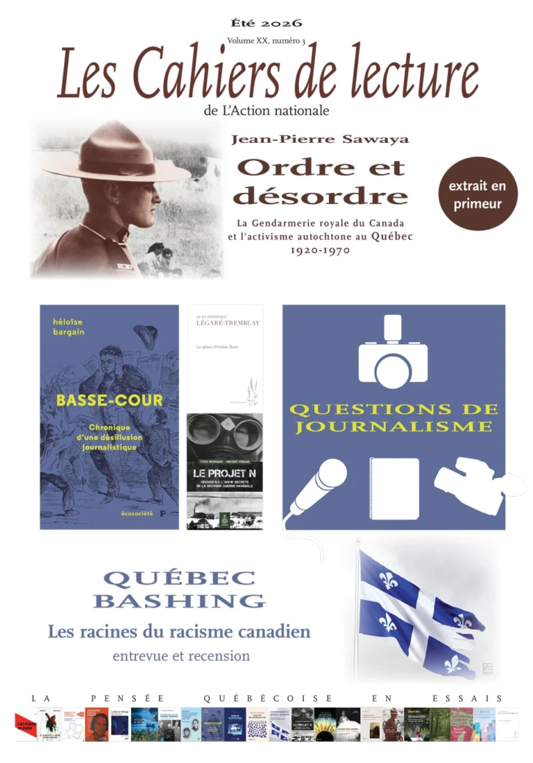 Les Cahiers de lecture de L'Action nationale – Été 2026