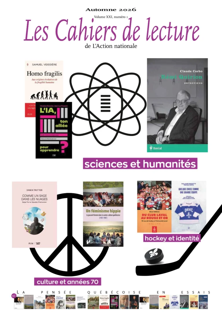 Les Cahiers de lecture de L'Action nationale – Automne 2026